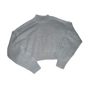 Divided H&M Gray Mock Neck Long Sleeve Cropped Sweater - Size XS